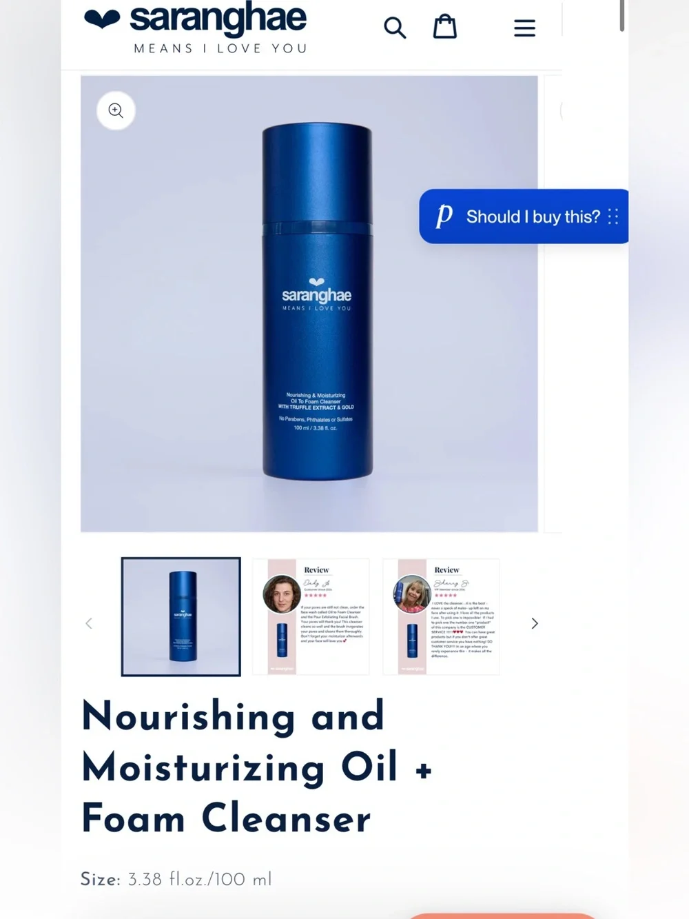 SARANGHAE BUNDLE CLEANSER AND CALM & GLOW SNAIL MUCIN FULL SIZE